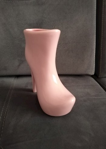 Pembe Seramik Stiletto Topuklu Kadın Ayakkabısı