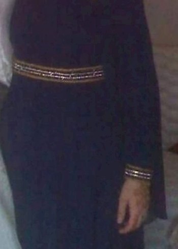 Nakış İşlemeli Lacivert Uzun Kollu Elbise - Görsel 3