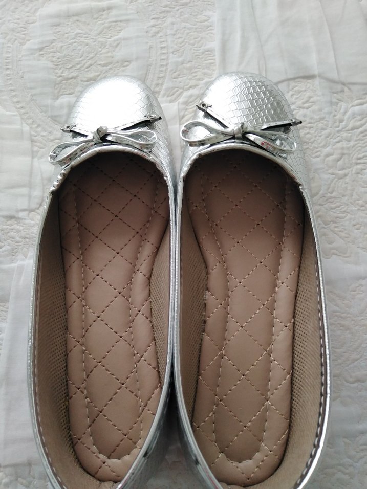 Gri Yılan Desenli Dolgu Topuk Kadın Babet - Görsel 4