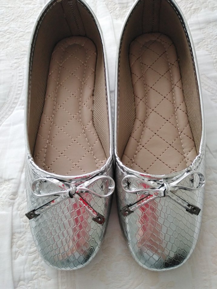 Gri Yılan Desenli Dolgu Topuk Kadın Babet - Görsel 3