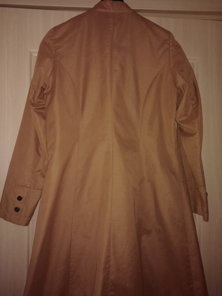 Bej Kadın Uzun Trençkot - Görsel 3