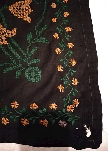 Değerlendirmelik kanaviçe Nakışlı Siyah Kumaş - Görsel 2