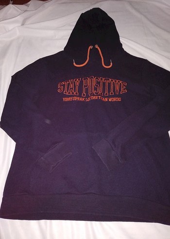 Koton Siyah Baskılı Kapüşonlu Sweatshirt - Görsel 2