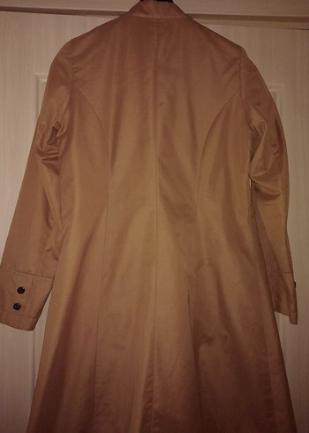 Uzun Hardal rengi Kadın Trençkot - Görsel 5