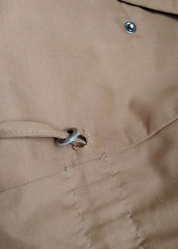 Uzun Hardal rengi Kadın Trençkot - Görsel 6