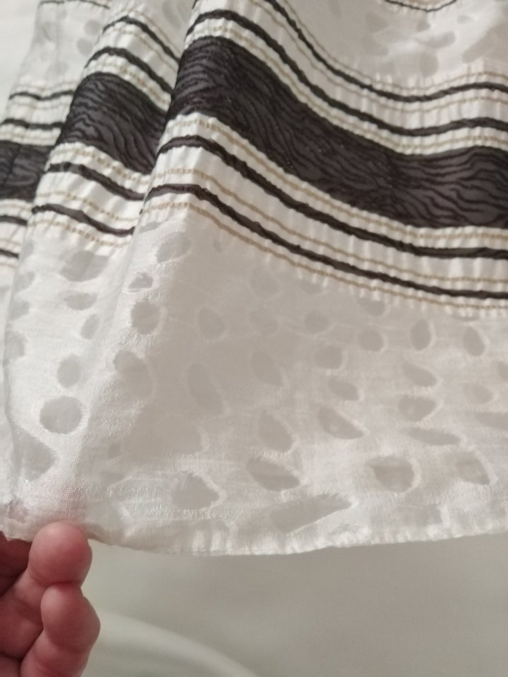 Bej Nakışlı Pilili midi boy Kadın Etek - Görsel 2