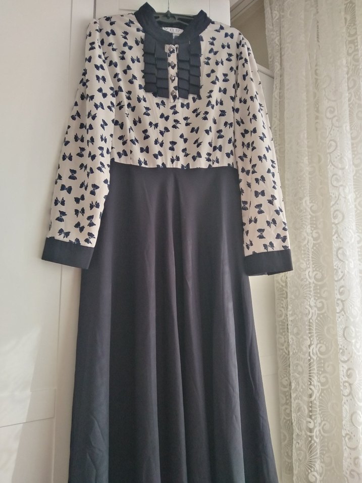 Pilise Detaylı Uzun Kollu Kadın Elbise - Görsel 4