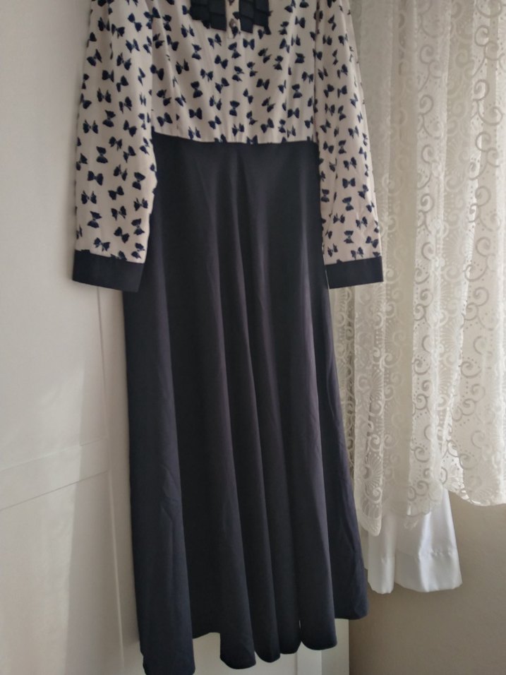 Pilise Detaylı Uzun Kollu Kadın Elbise - Görsel 5