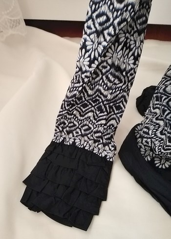 Desenli Bohem lacivert Uzun Kollu Bluz - Görsel 3