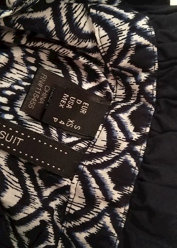 Desenli Bohem lacivert Uzun Kollu Bluz - Görsel 4