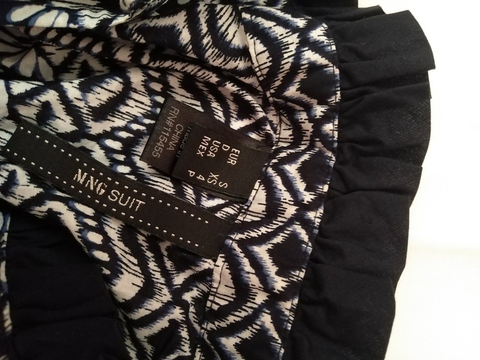 Desenli Bohem lacivert Uzun Kollu Bluz - Görsel 4