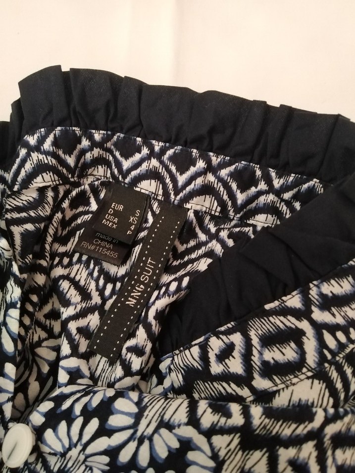 Desenli Bohem lacivert Uzun Kollu Bluz - Görsel 5