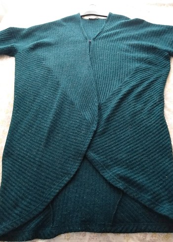 Uzun yeşil salaş hırka - Görsel 5