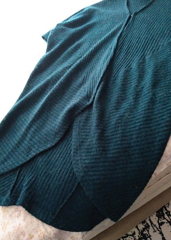 Uzun yeşil salaş hırka - Görsel 6