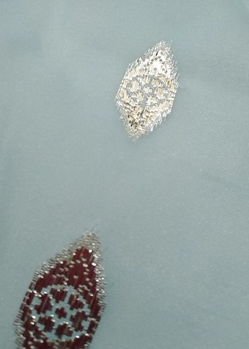 Mavi İpek Görünümlü iğne oyalı Kadın Şal - Görsel 7