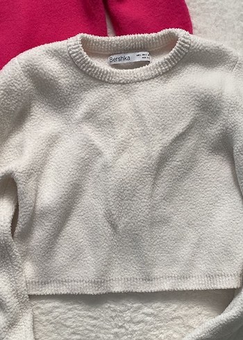 Bershka Pembe Mini Kadın Triko Sweatshirt