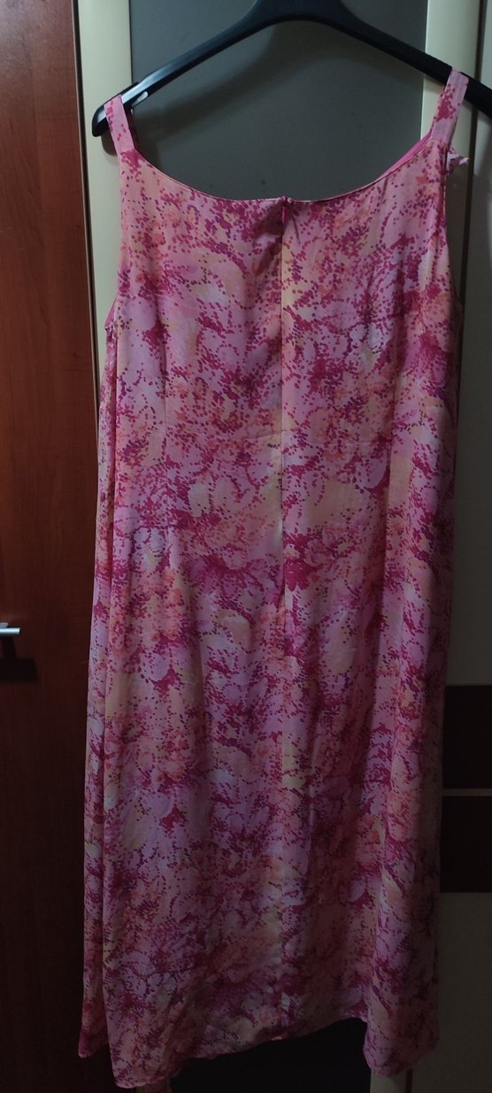 Pembe Bol Kesim Bağlama Desenli elbise - Görsel 2