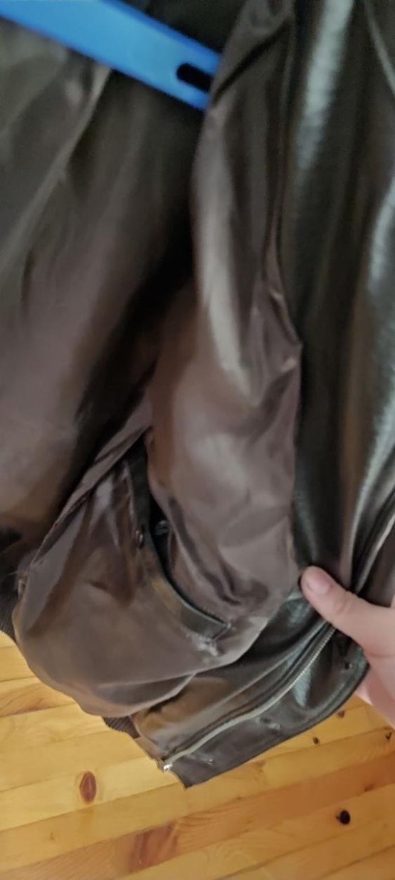 Düğmeli Kahverengi Deri Biker Ceket - Görsel 5