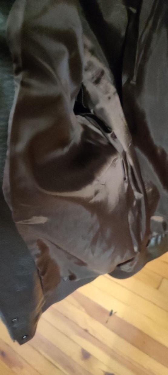 Düğmeli Kahverengi Deri Biker Ceket - Görsel 4