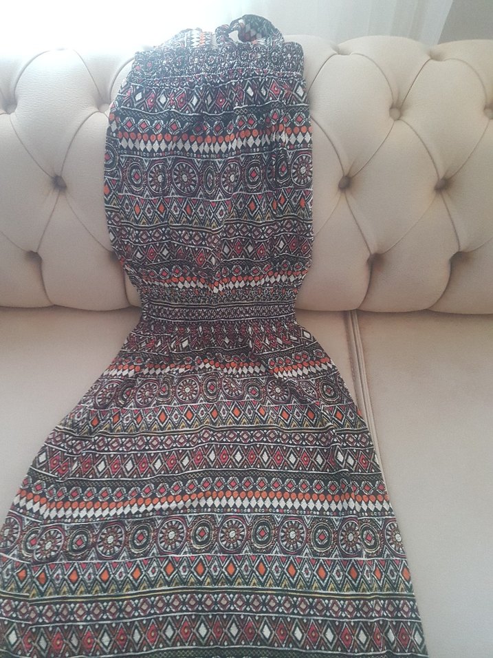 Bohem Desenli Uzun Elbise - Görsel 2