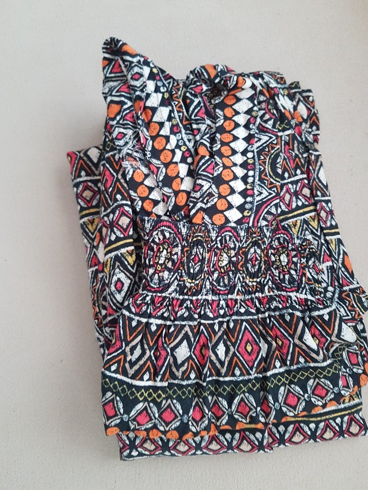 Bohem Desenli Uzun Elbise - Görsel 4