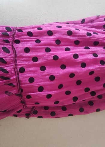 Pembe Pilili Uzun Bohem Etek - Görsel 3