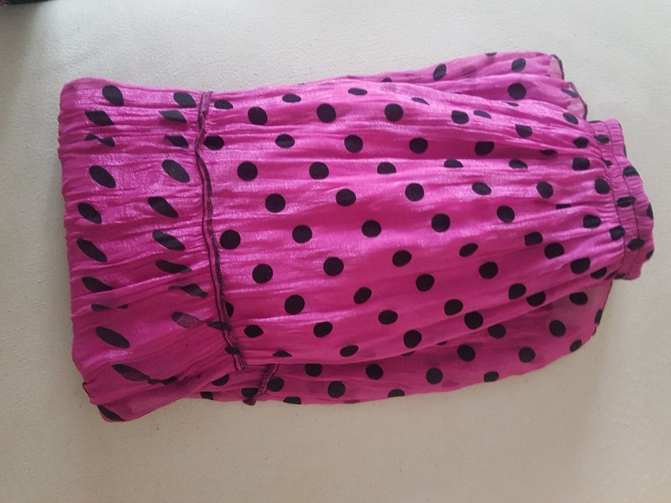 Pembe Pilili Uzun Bohem Etek - Görsel 3