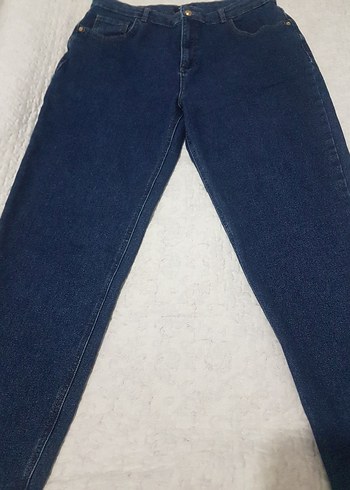 Düğmeli Mavi Kadın Denim Jean - Görsel 4