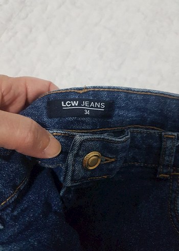 Düğmeli Mavi Kadın Denim Jean - Görsel 2