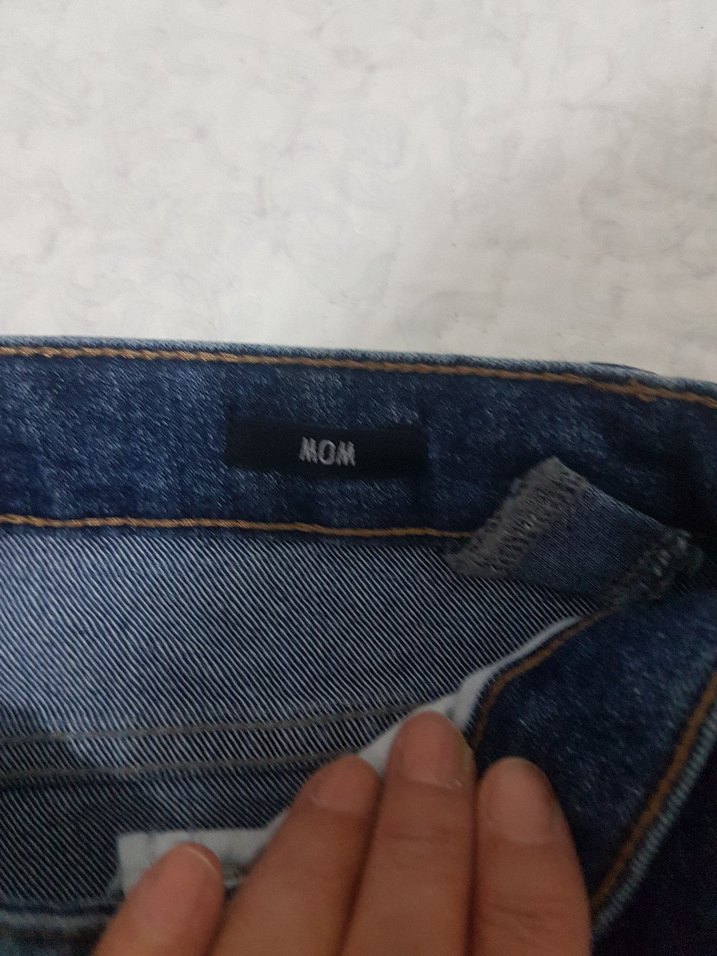 Düğmeli Mavi Kadın Denim Jean - Görsel 3