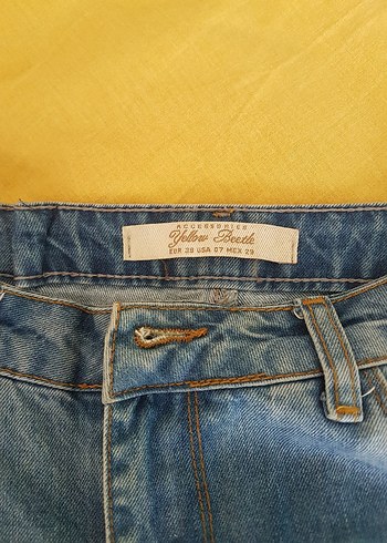 Dizlerde Yırtık Detaylı Mavi Bol Kesim Kadın Kot Pantolon - Görsel 6