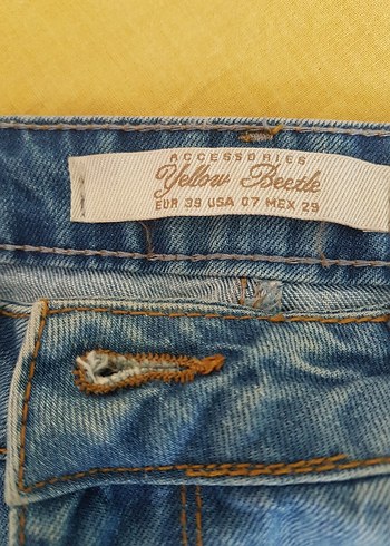 Dizlerde Yırtık Detaylı Mavi Bol Kesim Kadın Kot Pantolon - Görsel 5