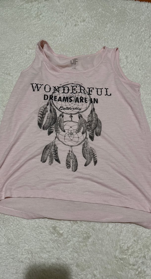 Pembe Bohem Kolsuz Tişört - Görsel 2