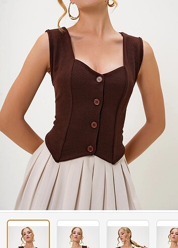 xl Beden Kalp yaka crop yelek