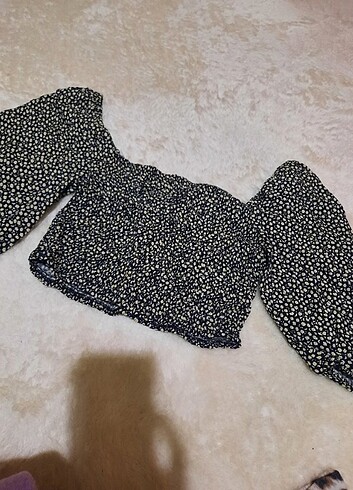 Çiçekli crop bluz