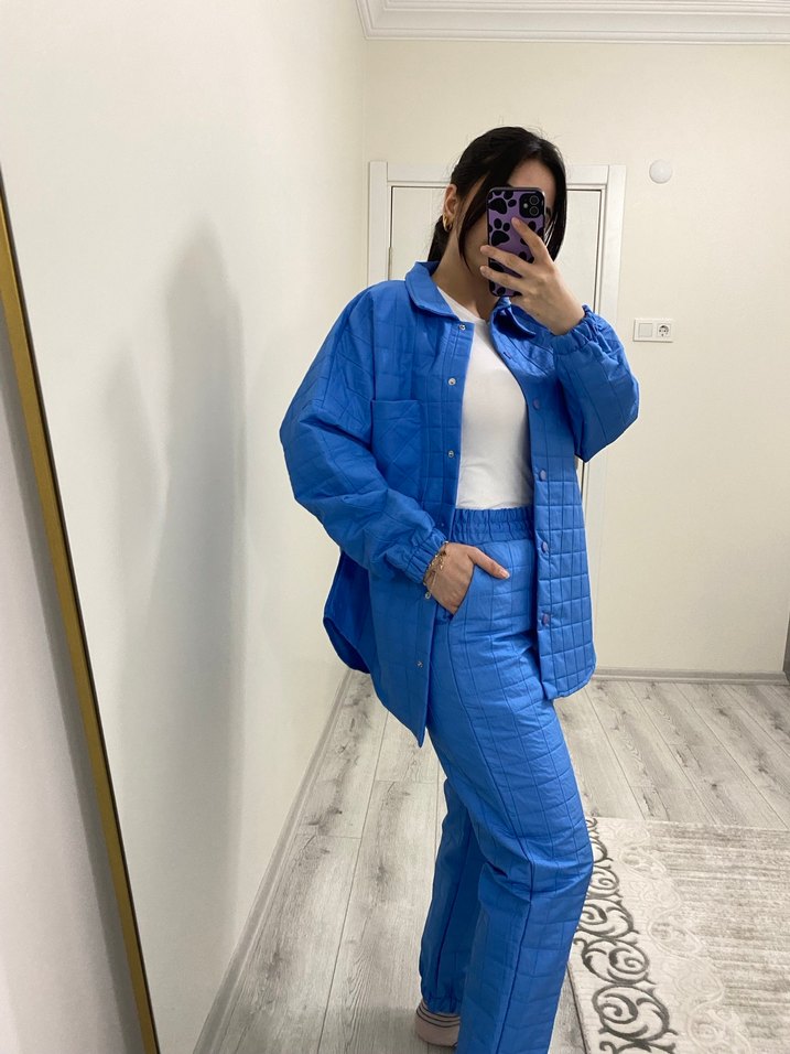 Mavi Kadın Denim Midi Takım - Görsel 5