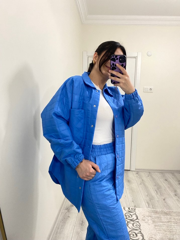 Mavi Kadın Denim Midi Takım - Görsel 3