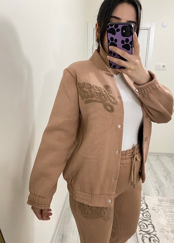 Bej Kadın Street Style Eşofman Takımı - Görsel 2
