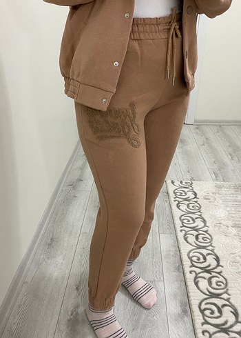 Bej Kadın Street Style Eşofman Takımı - Görsel 3