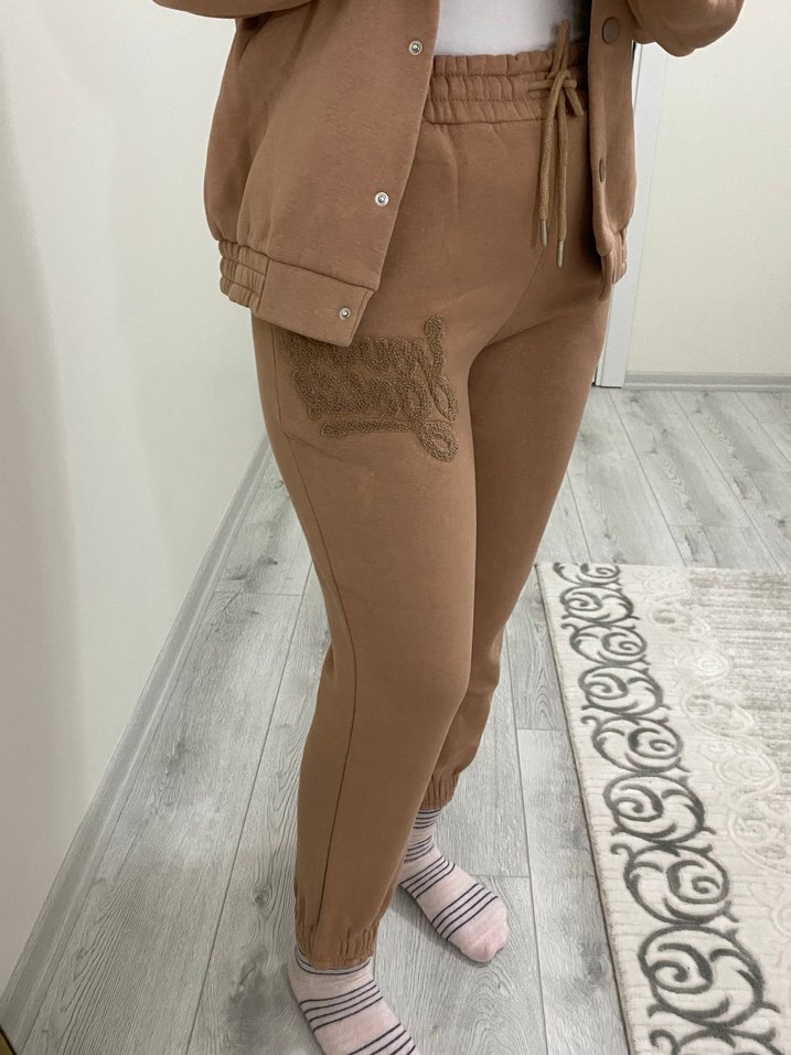 Bej Kadın Street Style Eşofman Takımı - Görsel 3