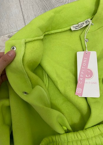 Düğmeli Yeşil Kadın Eşofman Takımı - Görsel 7