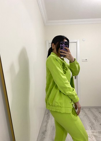 Düğmeli Yeşil Kadın Eşofman Takımı - Görsel 10