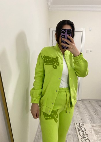 Düğmeli Yeşil Kadın Eşofman Takımı - Görsel 2