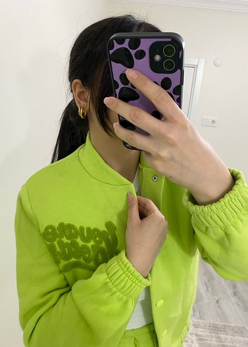 Düğmeli Yeşil Kadın Eşofman Takımı - Görsel 6