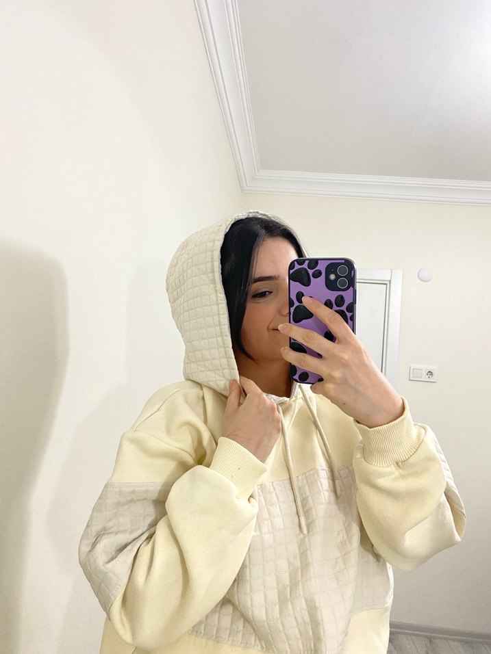 Beyaz Kadın Midi Eşofman Takımı - Görsel 4