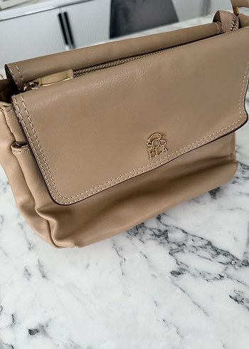 Bej Deri Kadın Çanta - Modern Klasik - Görsel 3