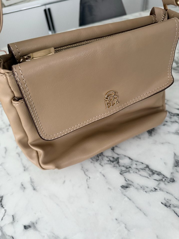 Bej Deri Kadın Çanta - Modern Klasik - Görsel 3