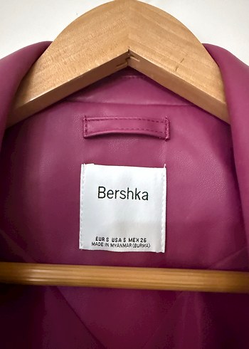 Pembe bershka deri ceket - Görsel 3