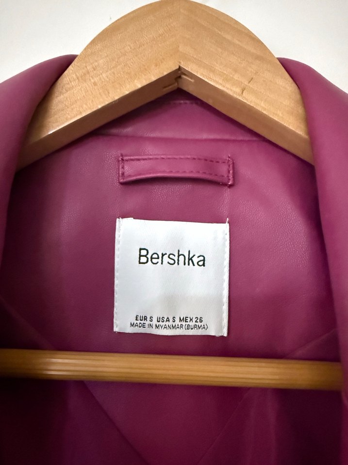 Pembe bershka deri ceket - Görsel 3