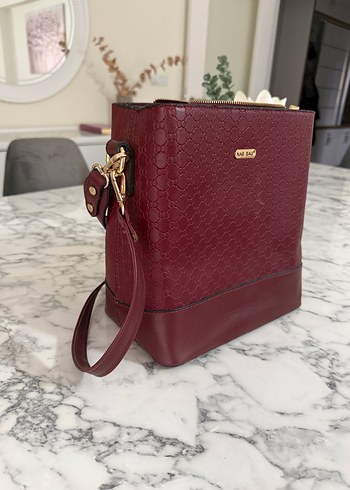 Bordo Deri Kadın Çanta - Görsel 2